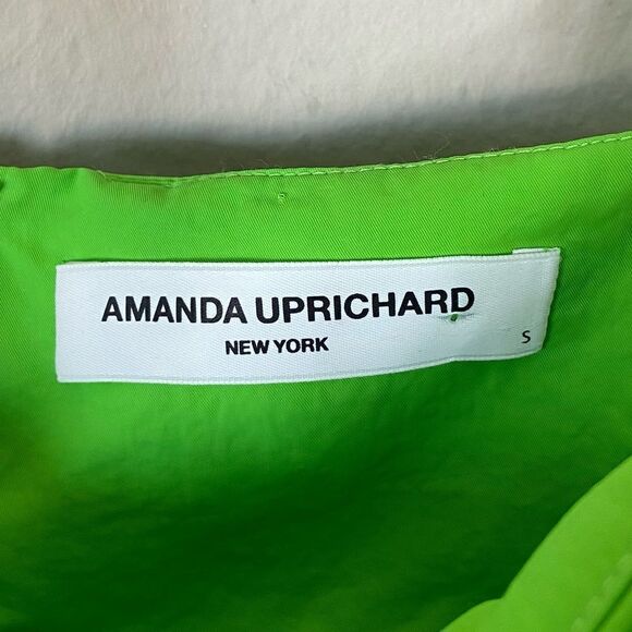 Amanda Uprichard Gianina Mini Green Dress Puff Tank Size S - Picture 12 of 13